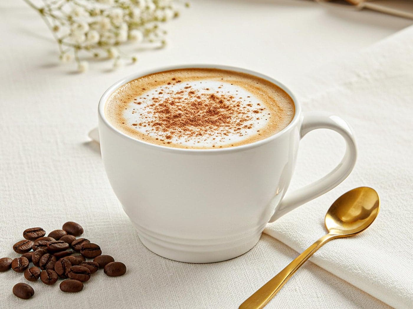Bodhi House Large Ceramic Coffee Mug | Microwave & Dishwasher Safe | Bone-Ash Free Cappuccino Mug | Multi-Purpose Food Grade Latte Coffee Mug Ideal for Daily Use & Gifting (500ml | White)
