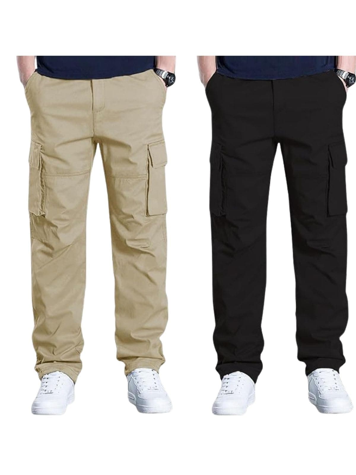 LERIYA Fashion Casual Trousers Pants | Regular Trouser Loose Fit | Sports for Men Stylish Treck Pant Pack of Two (LF-TP1064&TP1067-XL)