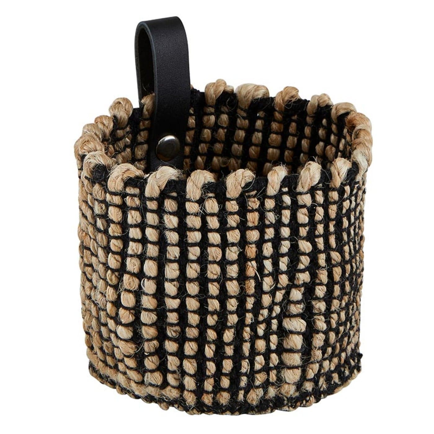 Santa Barbara Design Studio Jute Organizer Woven Storage Basket for Home Dcor Small 4 x 4 BlackNatural