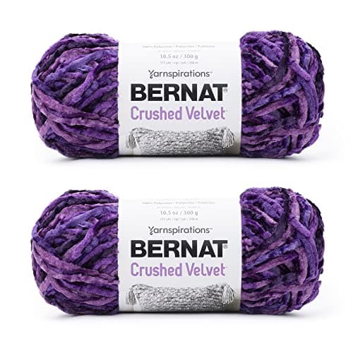 Bernat Crushed Velvet Potent Purple Yarn - 2 Pack of 300g/10.5oz - Polyester - 5 Bulky - 315 Yards - Knitting/Crochet