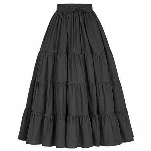 JANAK Girls Crepe Fabric Long Frill Skirt 584 (Black)