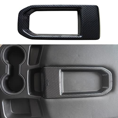 ruihe Carbon Fiber Color Central Storage Box Cover Trim Fit for GMC Sierra Chevy Silverado 1500 2500HD 3500HD 2019 2020 2021 2022