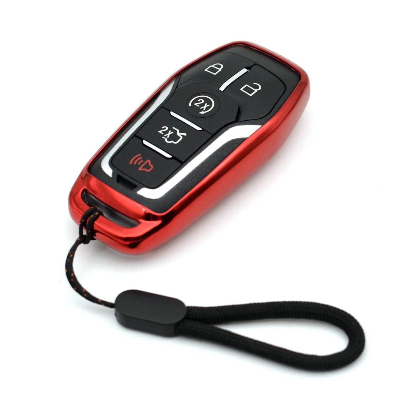 MECHCOS Fit for Ford Edge Explorer Fusion Mustang Expedition F150 F250 F350 F450 Super Duty Transit150 250 350 HD Lincoln MKC MKX MKZ Nautilus Red Key Fob Cover Case Accessories NOT FIT Flip Key