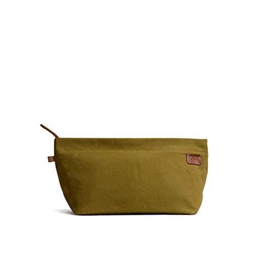 DailyObjects Large Clutch Taxi Canvas Pouch and Storage Organizer - Lightweight, Spacious, Multi-Purpose for Women and Men, Holds Accessories like Toiletry (Color - Green)