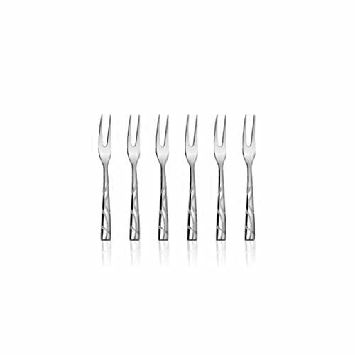 Shri & Sam Stainless Steel GSW Dotted Fruit Fork, 6 Pieces