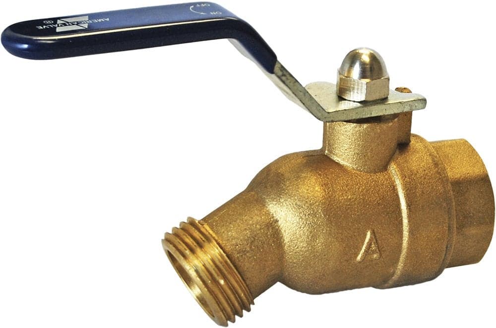 American Valve M76QT 34 Quarter Turn Hose Bibb FIP 2 port 34Inch Brass
