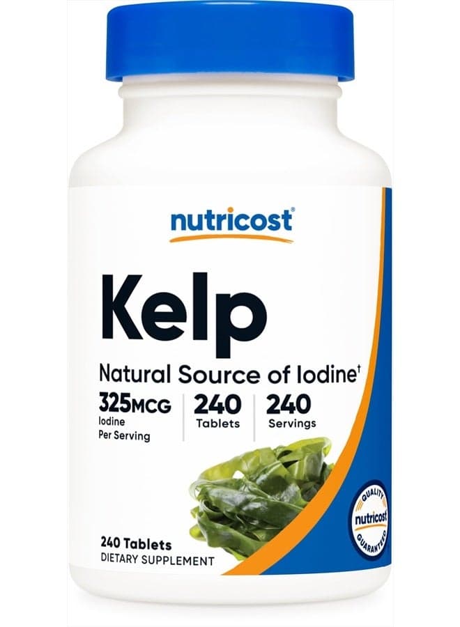 Kelp Tablets, 325mcg of Iodine, 240 Tablets - Non-GMO, Gluten Free