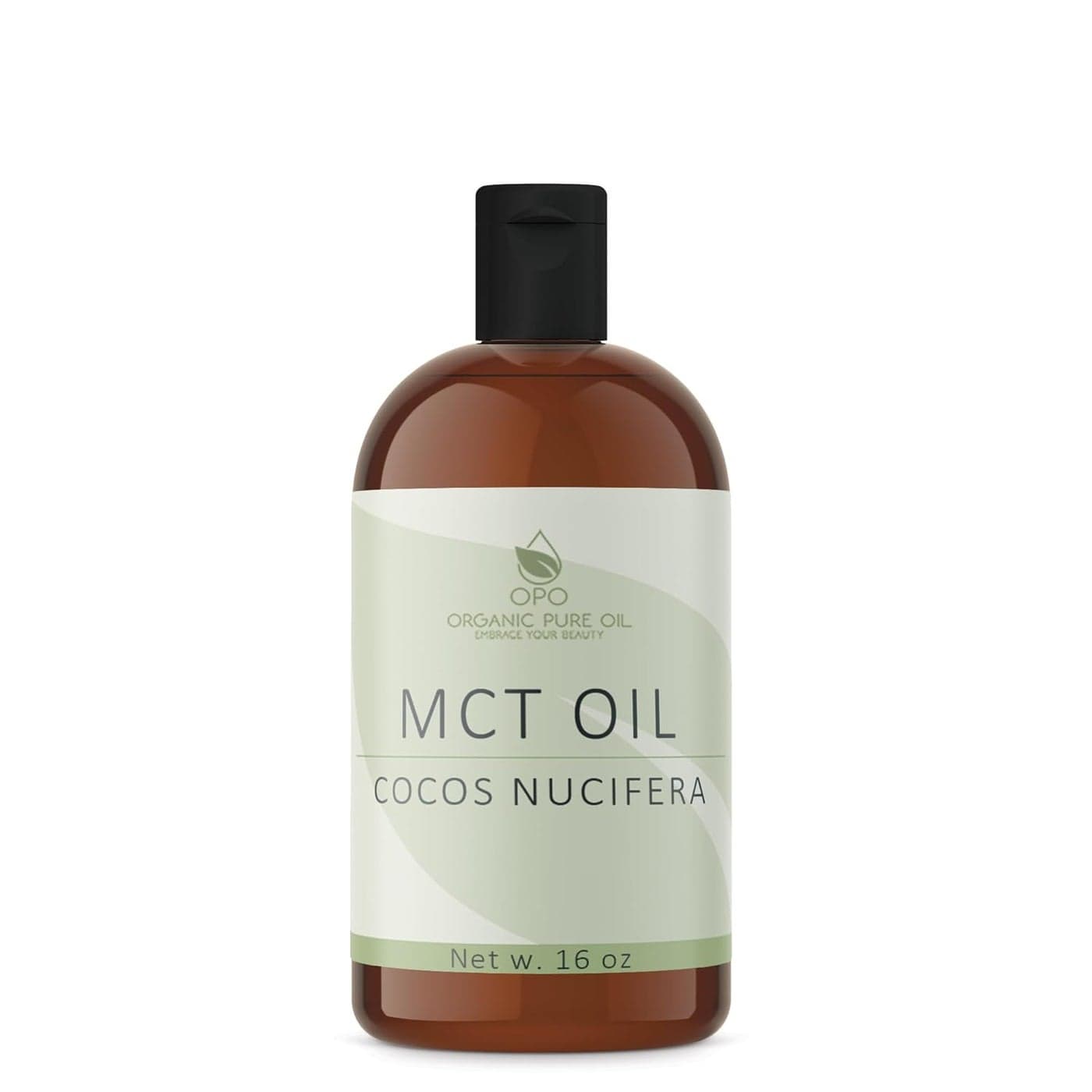 OPO MCT Oil Pure Fractionated Coconut from Coconut Fruit Non GMO Medium Chain Triglyceride Vegan Bulk C8 C10 Carrier Oil 16 oz 1 Pint Skin Hair Cuticles Facial Hair