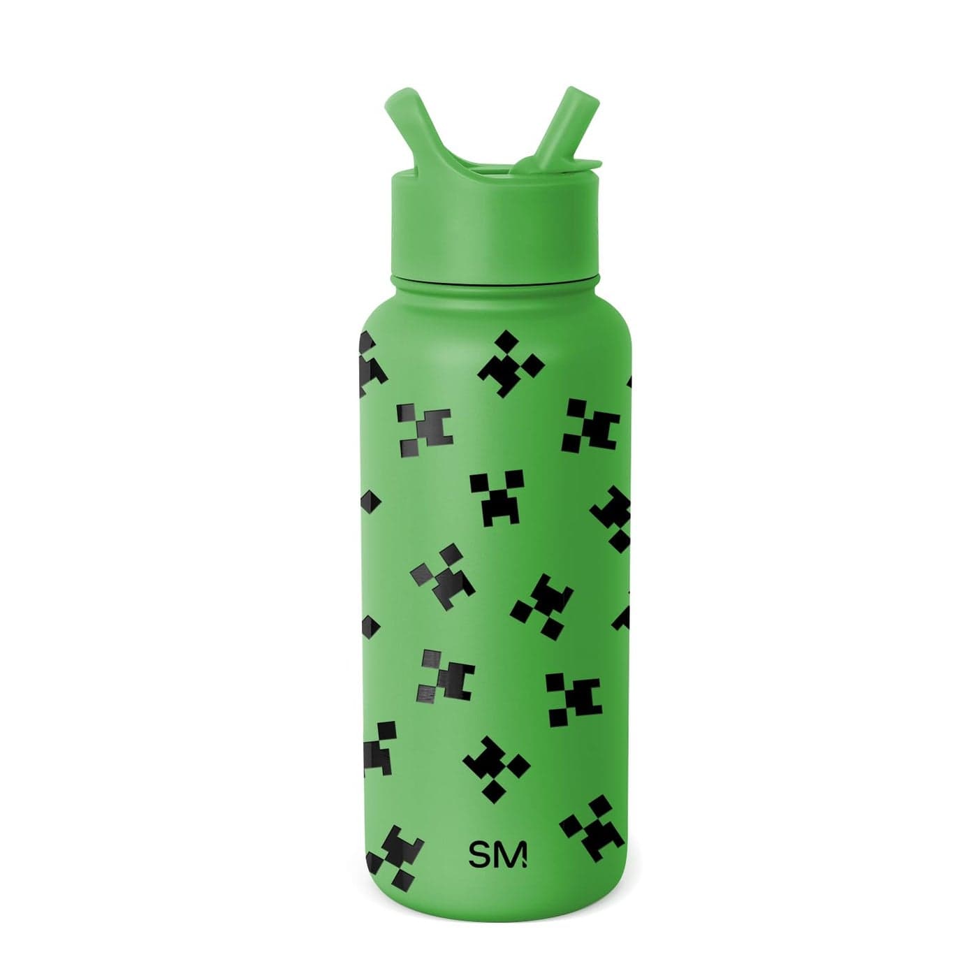 Simple Modern Minecraft Water Bottle with Straw Lid Vacuum Insulated Stainless Steel Metal Thermos Gifts for Women Men Reusable Leak Proof Flask Summit Collection Minecraft Creeper