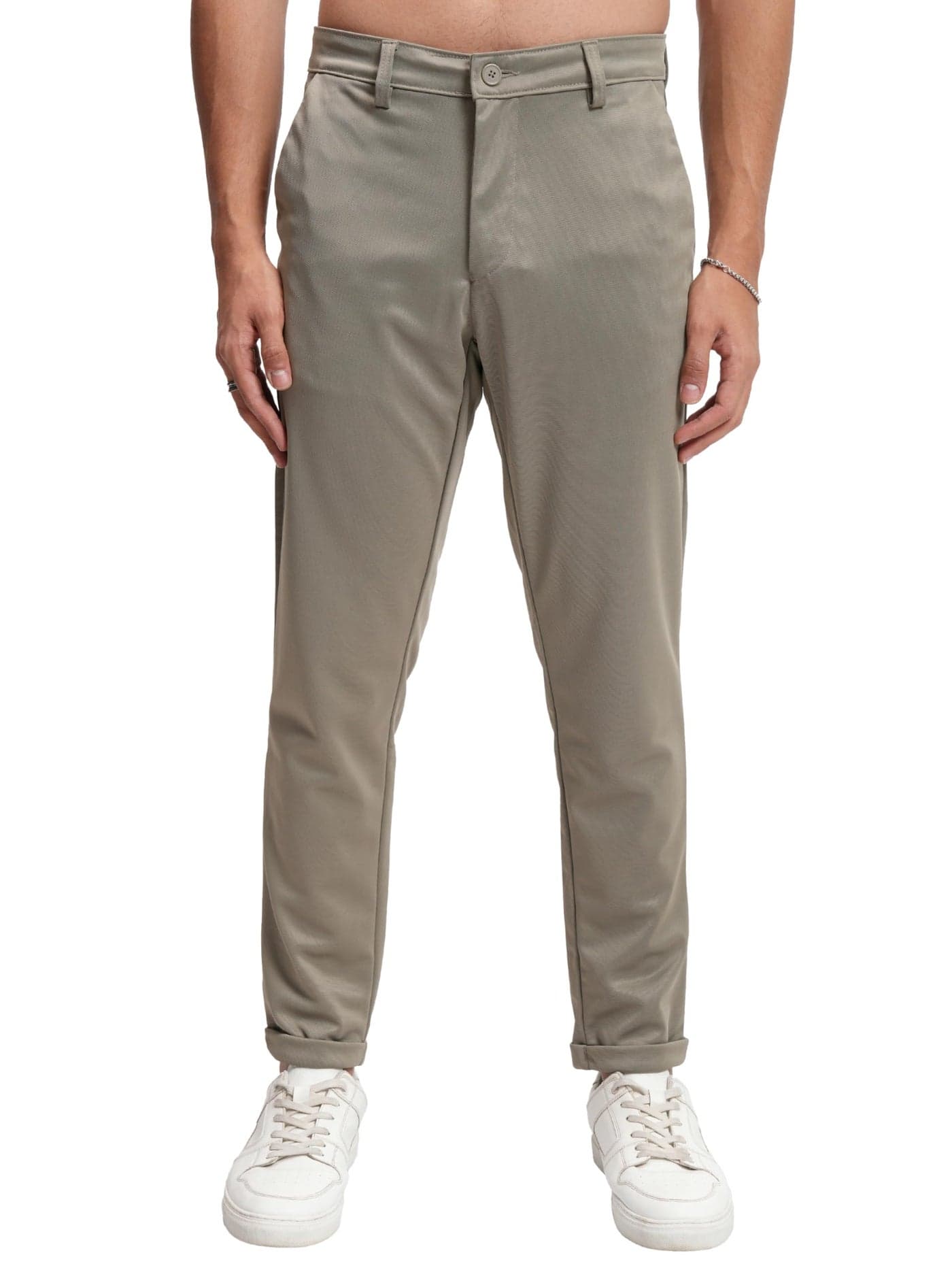 Highlander Men's Ankle-Length Slim Fit Trousers | Modern Style & Comfort | Perfect for Casual & Formal Wear
