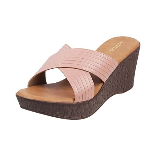 Mochi Women Pink Wedge Heel Slip-on UK/5 EU/38 (34-123)