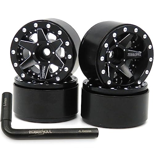 hobbysoul Adjustable Offset 10 Beadlock Wheels Rims RC 10 Wheels 205gRim for RC 118 TRX4M Axial SCX24 90081 Other 124 Micro Crawler 4Pack