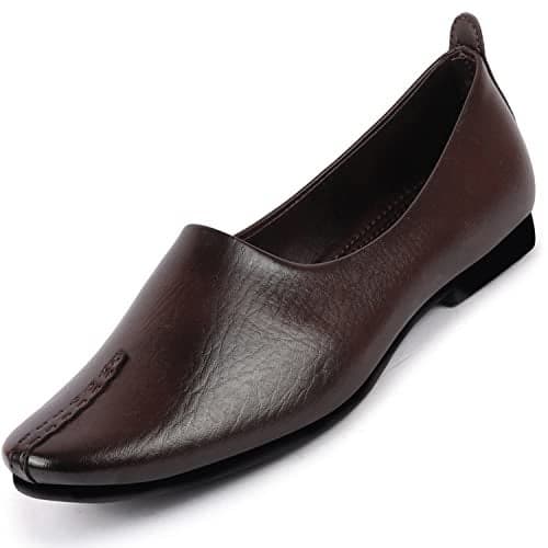 FAUSTO FST FOSME-2043 BROWN-44 Men's Brown Wedding Party Evening Occasion Ethnic Slip On Juttis and Mojaris (10 UK)