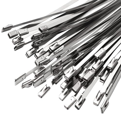 SCITOOLS Metal Zip Ties 15.8in Stainless Steel Zip Ties Heavy Duty, 270LBS Tensile Strength, Wire Multifunctional Locking Exhaust Wrap Flexible Durable 30 PCS