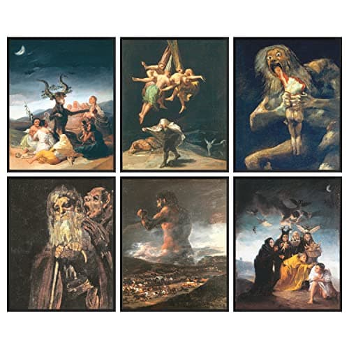 97 Decor Francisco Goya Paintings - Francisco Goya Prints, Saturn Devouring His Son Poster, Black Witches Sabbath Art, Occult Paintings Francisco De Goya Pictures for Wall Decor (8x10 UNFRAMED)