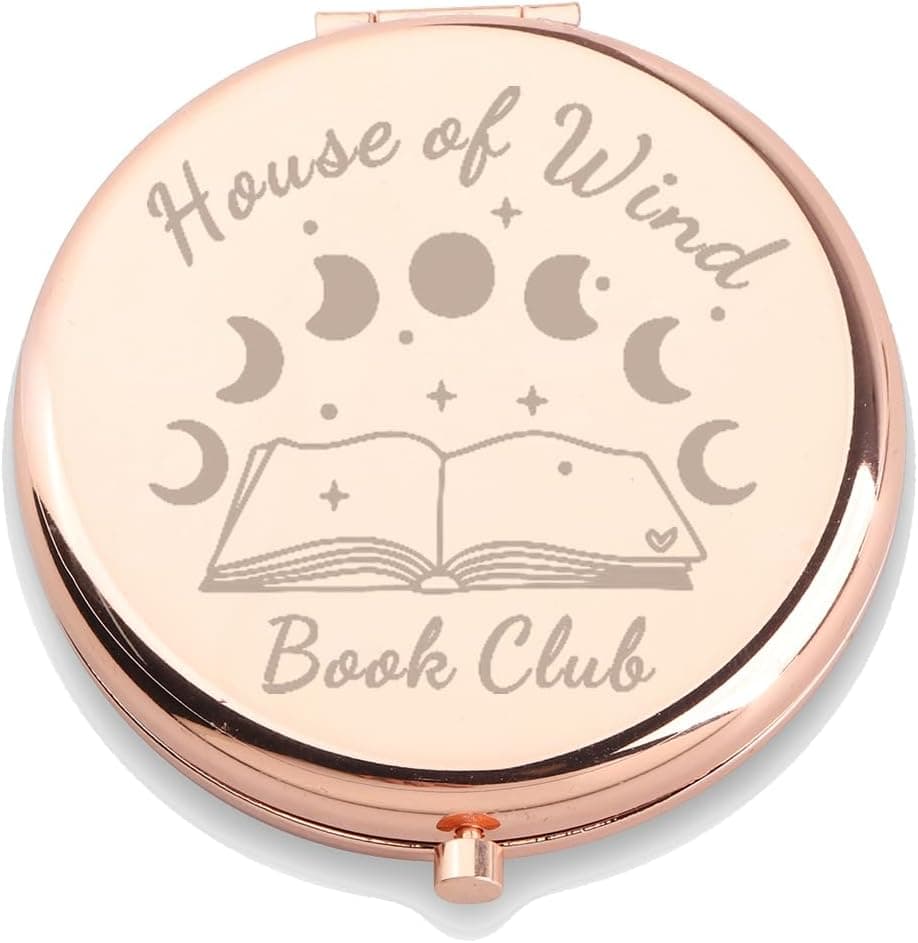 WUSUANED Bookworm Makeup Mirror House of Wind Book Club Jewelry Bookish Gifts Velaris Gift Acotar Gifts Book Lover Gift