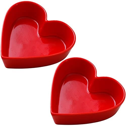 Sizikato Heart Shaped Ceramic Bowl - 2 PCS, 6 Inch Salad & Dessert Bowl
