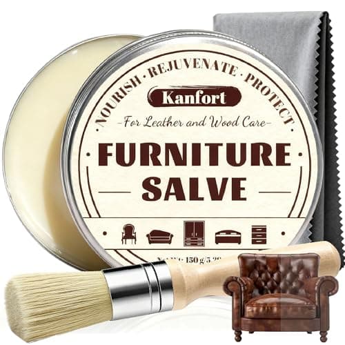 kanfort Leather Furniture Repair Salve Furniture Salve with Brush for Leather Wood Leather Conditioner Help Prevent Cracking or Fading