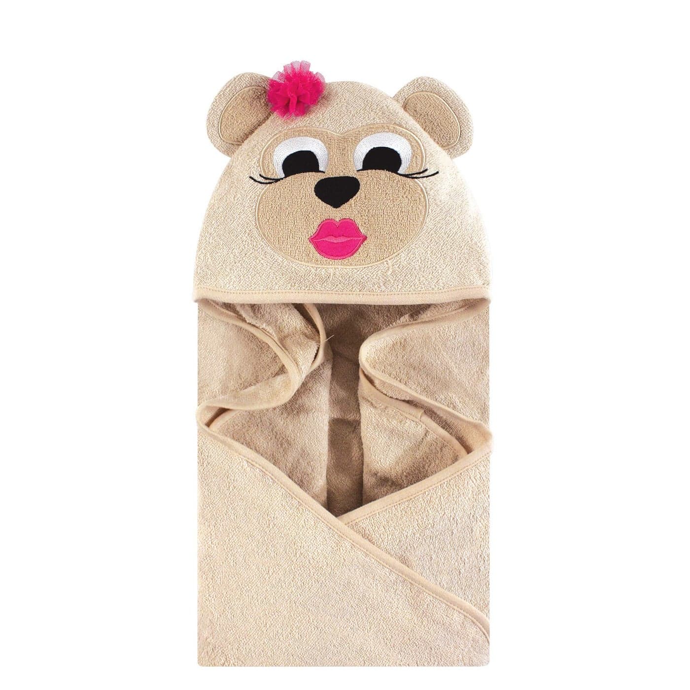 Hudson Baby Unisex Baby Cotton Animal Face Hooded Towel Miss Monkey One Size