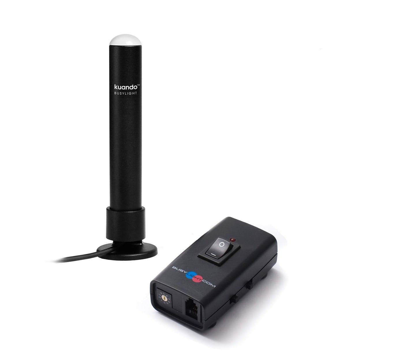 Kuando Busylight Combi (15301) – for headsets & Desk Phones - Lights up Red When on The Phone. Manual Switch Changes Light to Blue for DND Mode