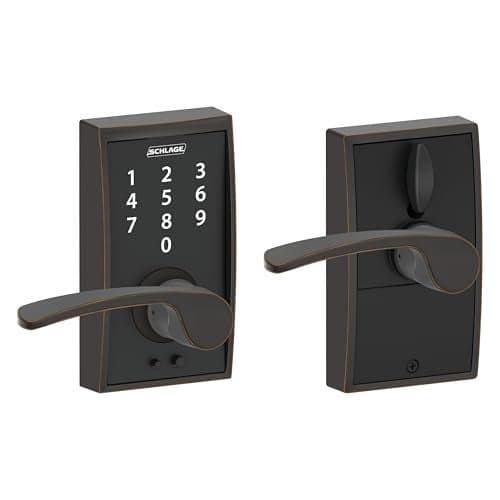 SCHLAGE Touch Century Lock with Merano Lever (Aged Bronze) FE695 CEN 716 MER