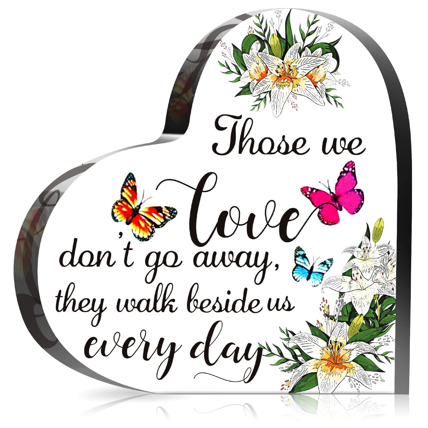 Blulu Crystal Glass Heart Memorial Gift Memorial Bereavement Gift Sympathy Condolence Decorations Sympathy Table Decorations for Loss of Loved One Table Centerpieces Remembrance6 x 6 InchesRomantic