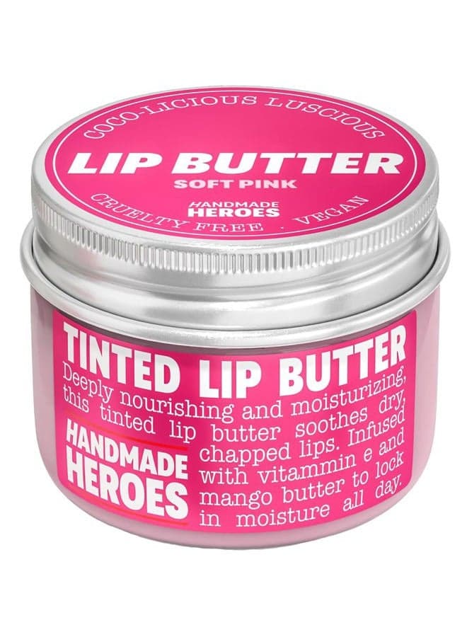 100% Natural Tinted Lip Butter Sleeping Lip Mask, Clean Petroleum free Lip Moisturizer and Conditioner for Dry Lips. Intensive Lip Balm and Lip Therapy Skin Care with Mango butter (Light Pink)
