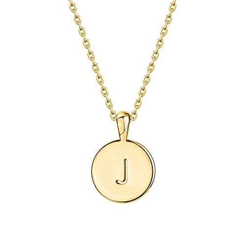PAVOI 14K Yellow Gold Plated Letter Necklace for Women | Gold Initial Necklace | Letter J