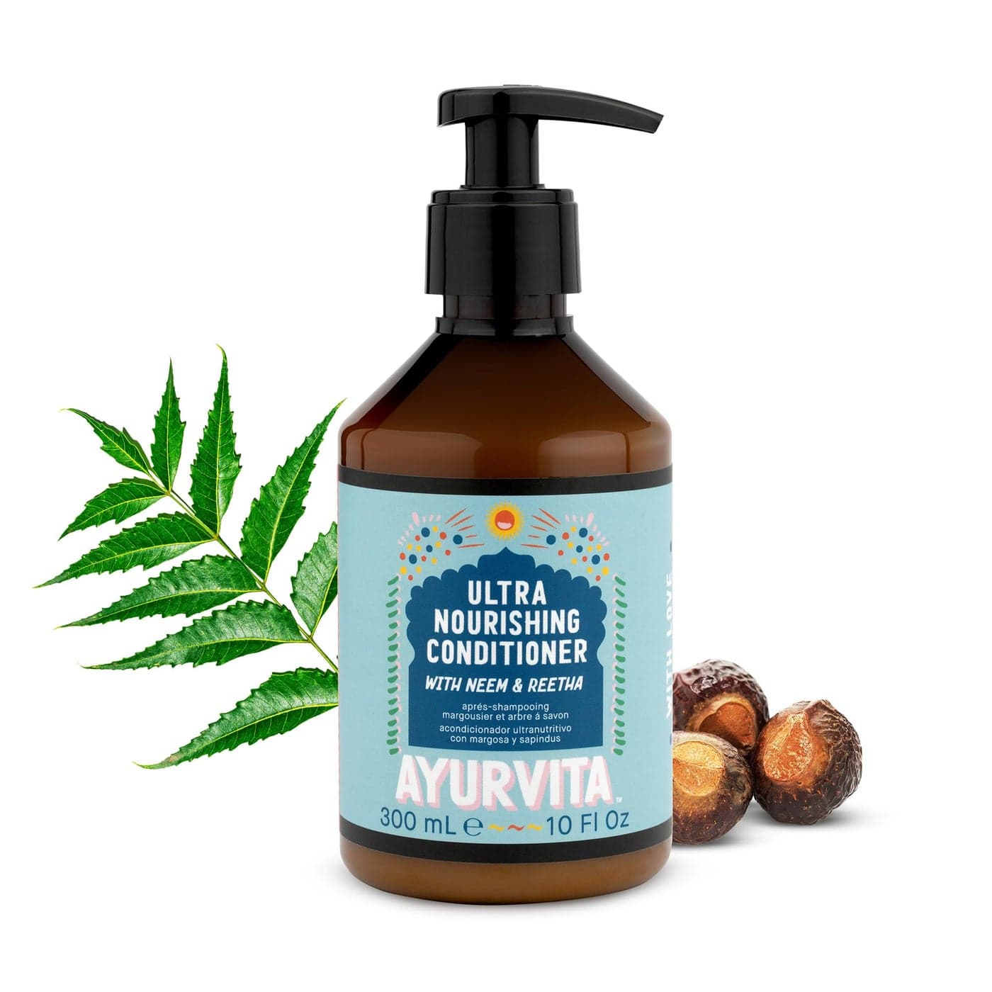 AyurVita Ultra Nourishing Conditioner with Neem Reetha Gentle Daily Conditioning for All Hair Types Nourishes Scalp and Roots Natural PlantBased Ingredients Ayurvedic Hair Care 10 fl oz