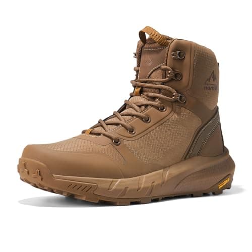 NORTIV 8 Men's Military Tactical Boot Lightweight Comfortable Boots for Work All Day Side Zipper Motorcycle Combat Hiking Boots Metrostrike(8-9 Inches),Size 10.5,Coyote