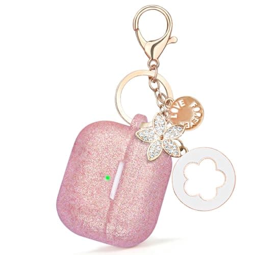 Case for Apple Airpods 4 - VISOOM Airpods 4 Cases 2024 Cover Women Anti-Drop Silicone iPods 4 Earbuds Wireless Accessorie Charging Cases Girl Bling Keychain for Airpod iPods 4th Generation