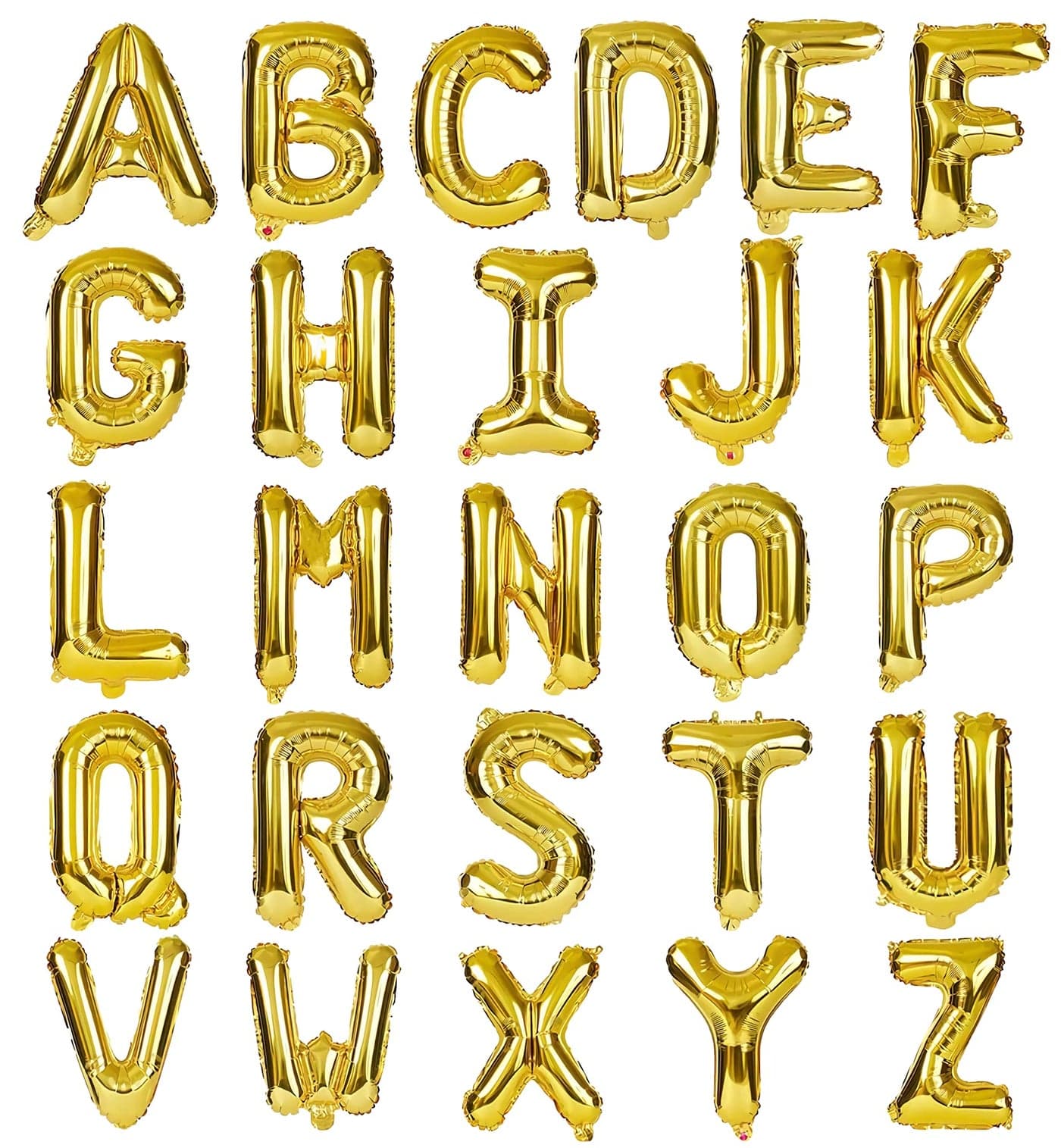LIOZEOKUN Letter Balloons 16 Inch Mylar Foil Alphabet Letter AZ Balloons Set for Wedding Birthday Party Decoration Banner Custom Phrase 26 Pieces Gold