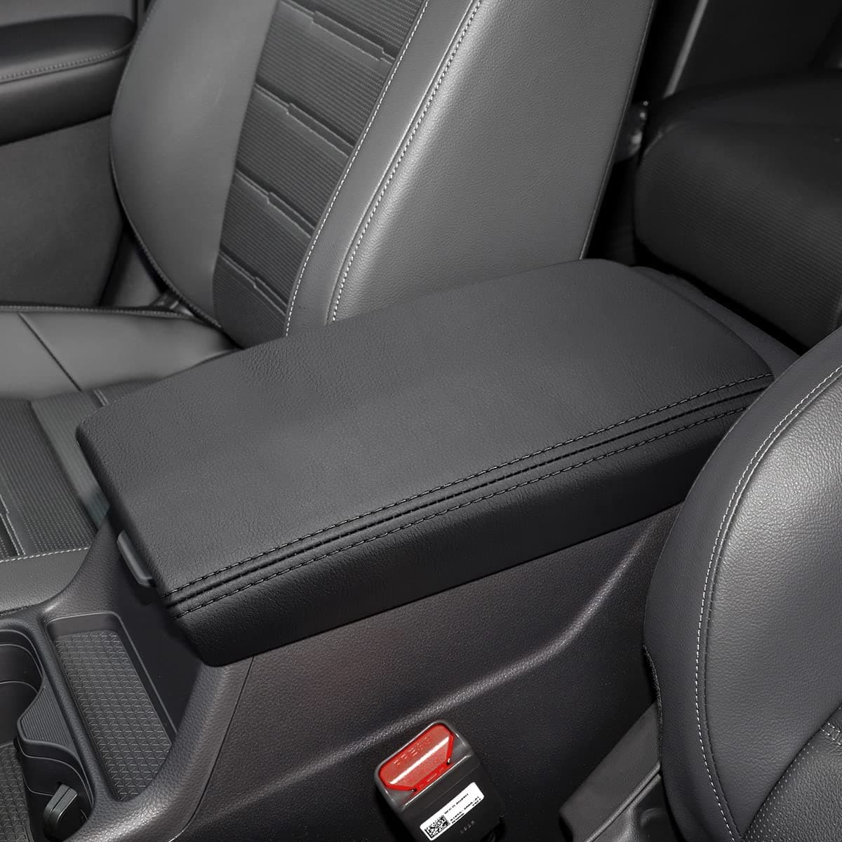 INTGET for 2025 2024 2023 Honda CRV Center Console Cover Leather Middle Armrest Cover Center Console Lid Protector for Honda CRV 2025 Accessories Black Leather Console Cover