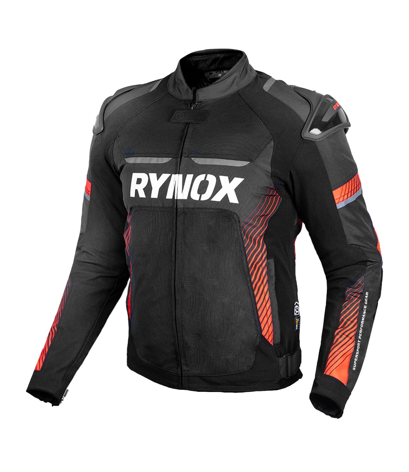 Rynox Apex Evo Jacket - CE Certified Class AA | Motorcycle Riding Jacket | Impact Protection | Abrasion Resistance - Black Red, XL