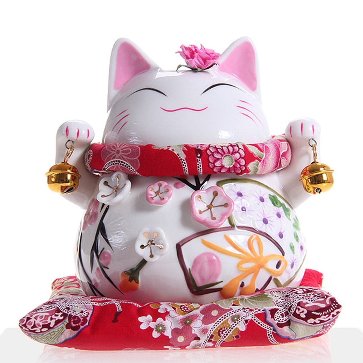 Goodwei ManekiNeko Lucky Cat Money Box Fine China Waving Cat Medium