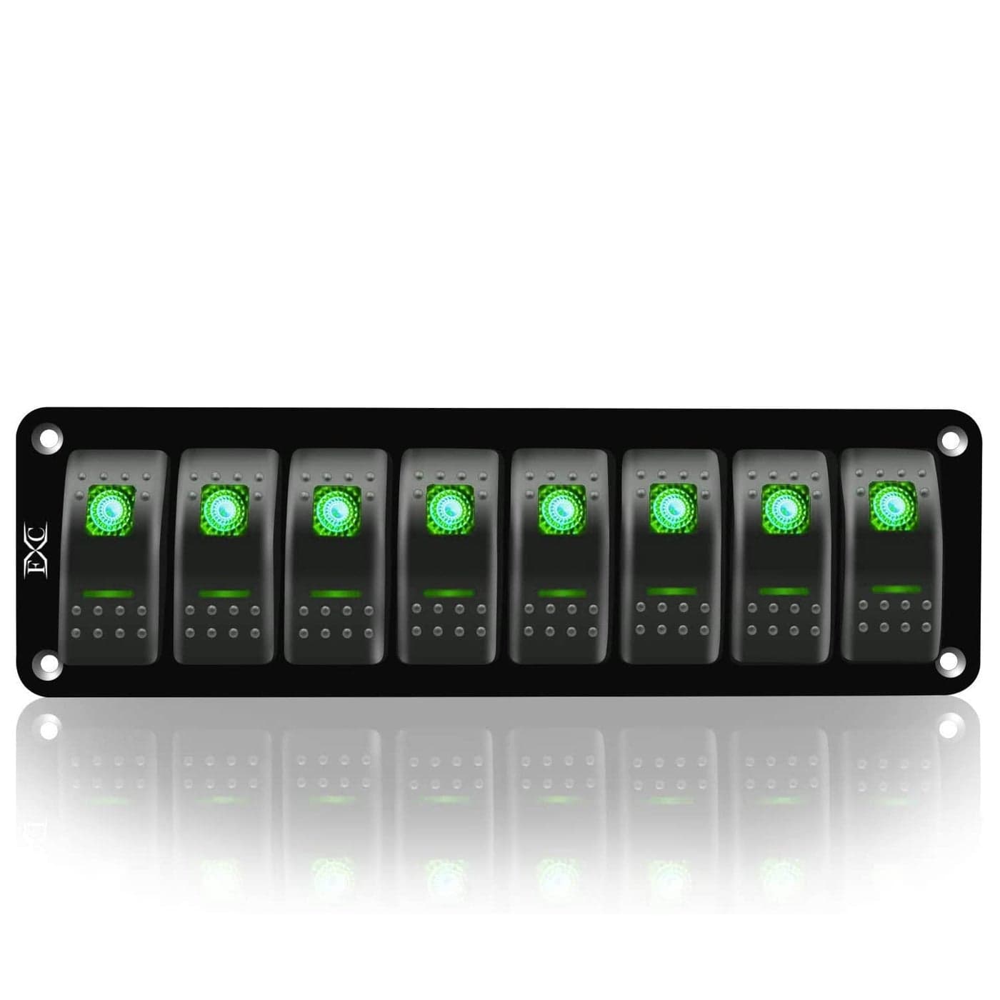 FXC Green 8 Gang Rocker Switch Panel