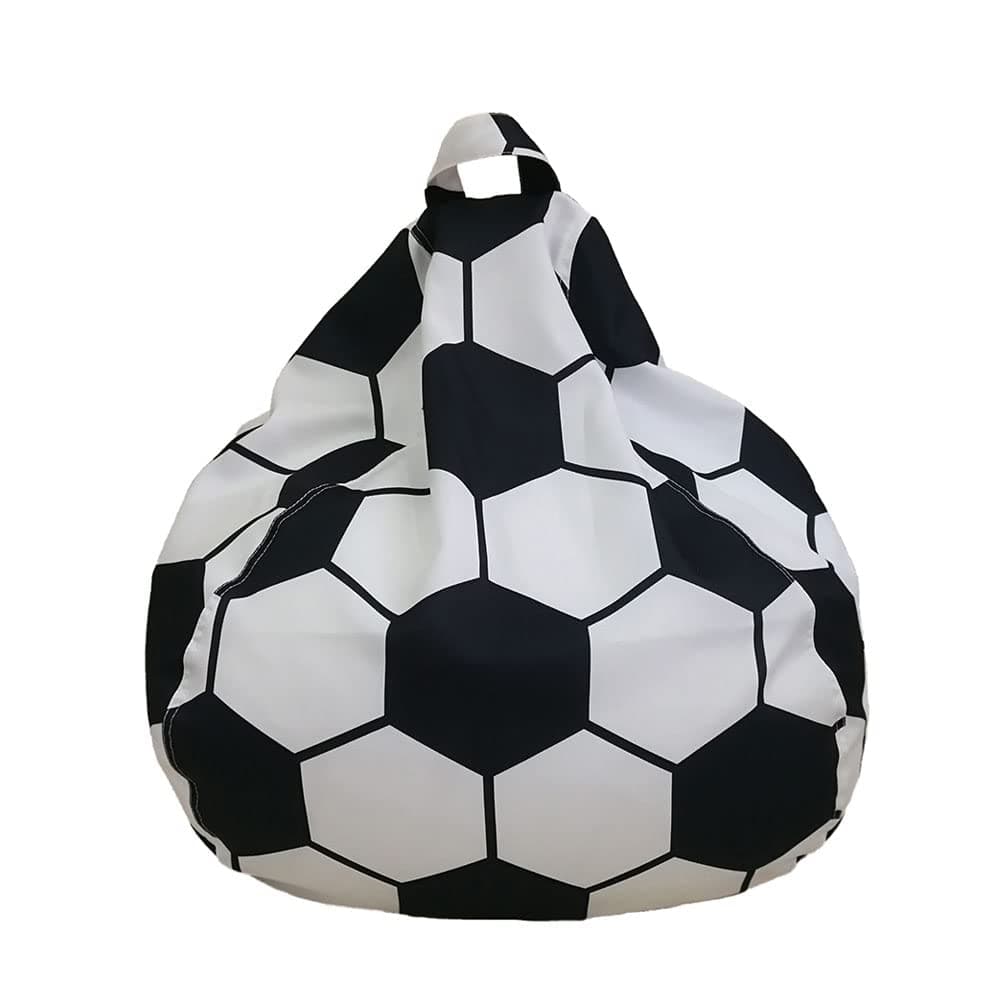 Highdi Kids Football Bean Bag Covers without Filling Adult Arm Chair Bean Bag Cover Child Size Large Stuffed Animal Storage Plush Toys Holder and Organiser for Girls and Boys 60x70cmFootball