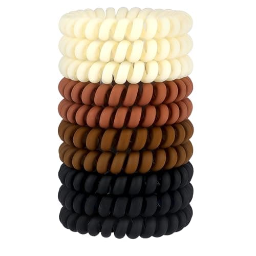 JessLab Spiral Hair Ties for Women 10Pack Traceless NoDamage Ponytail Holders Coils Hair Bands for Girls Assorted Colors