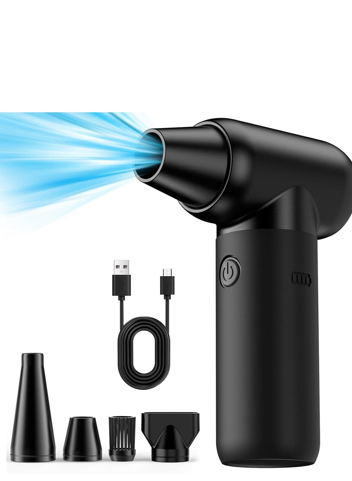 Electric Air Duster, 3 Speed 180000 RPM, Rechargeable Cordless Keyboard Cleaner, Deep Cleaning Blower for Home and Car