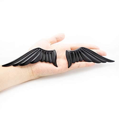3D Metal Angel Wing Emblem Car Styling Motorcycle Accessories Metal Badge Stickers Label Emblem Car Stickers Black