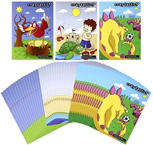 Craytastic 48 Bulk Coloring Books for Kids Variety Assortment 5 x 7 Dinosaur Sports Land Ocean Themes