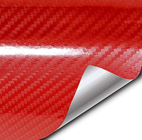 VVIVID Epoxy High Gloss Carbon Vinyl Automotive Wrap Film DIY Easy to Install No Mess 1ft x 5ft Red