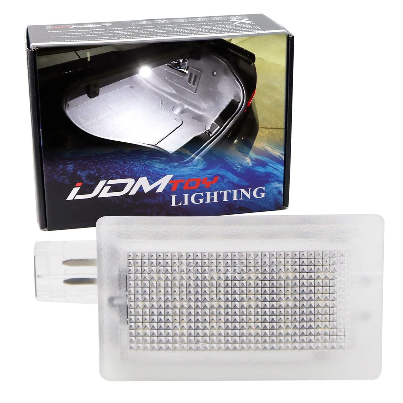 iJDMTOY Super Bright 2W High Power Xenon White Full LED Trunk Cargo Area Light Assembly Compatible With Dodge Challenger Charger Dart Magnum Chrysler 200 300 Sebring Powered by 18SMD LED Diodes