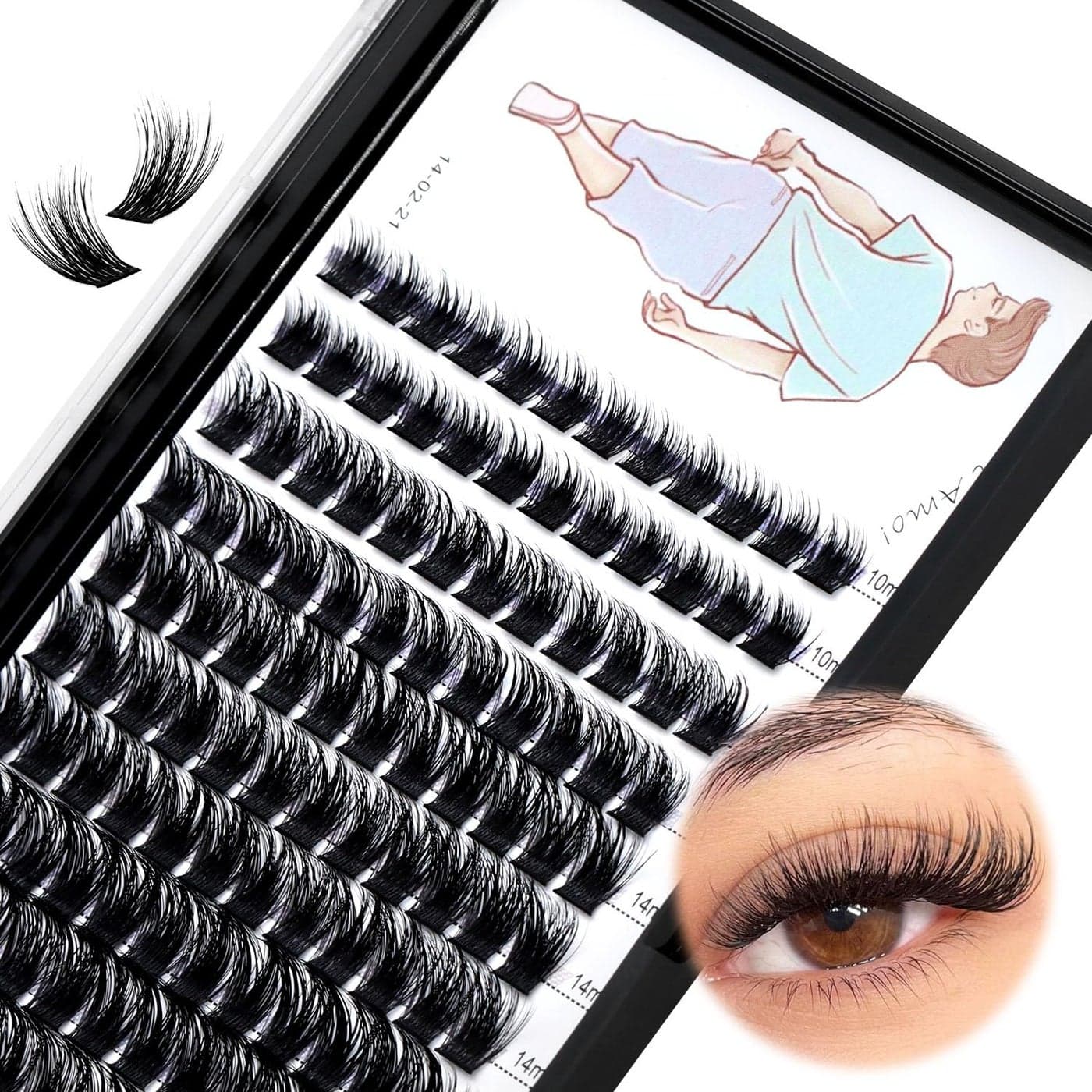 Dedila 120 Clusters Mixed 8101214mm10121416mm Individual False Eyelashes Dramatic Look Wide Stem Natual Long Volume Eye Lashes Extensions Beauty Tools Mixed 10121416mm