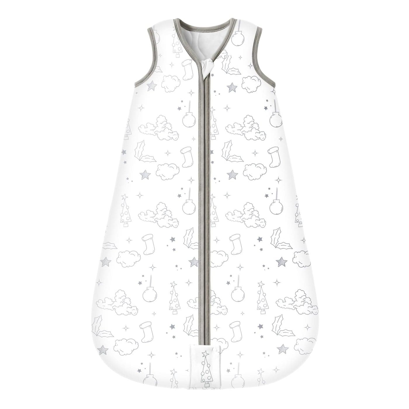 Mosebears Sleep Sack Baby Winter Wearable Blanket with 2Way Zipper25 TOG Cotton Sleep Sack Unisex White Cloud 06 Months