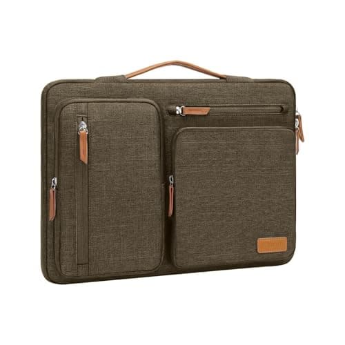 MOSISO 360 Protective Laptop Case 13 inch 13 inch Laptop Sleeve Compatible with MacBook Air M5 M4 M3 M2 M1 20262018NeoPro M2 M1 Side Open Carrying Case with 4 Zipper PocketsHandleCarob Brown