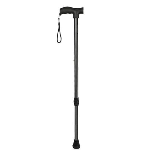 iwalk; Changing Lives Walking Stick with Adjustable Height Strong Steel Body for Patients, Old People or Physically Challenged - Black