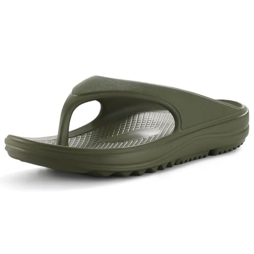 shevalues Orthopedic Sandals for Women Arch Support Recovery Flip Flops Pillow Soft Summer Beach Shoes, Army Green 40 (8.5-9 Women/7-7.5 Men)