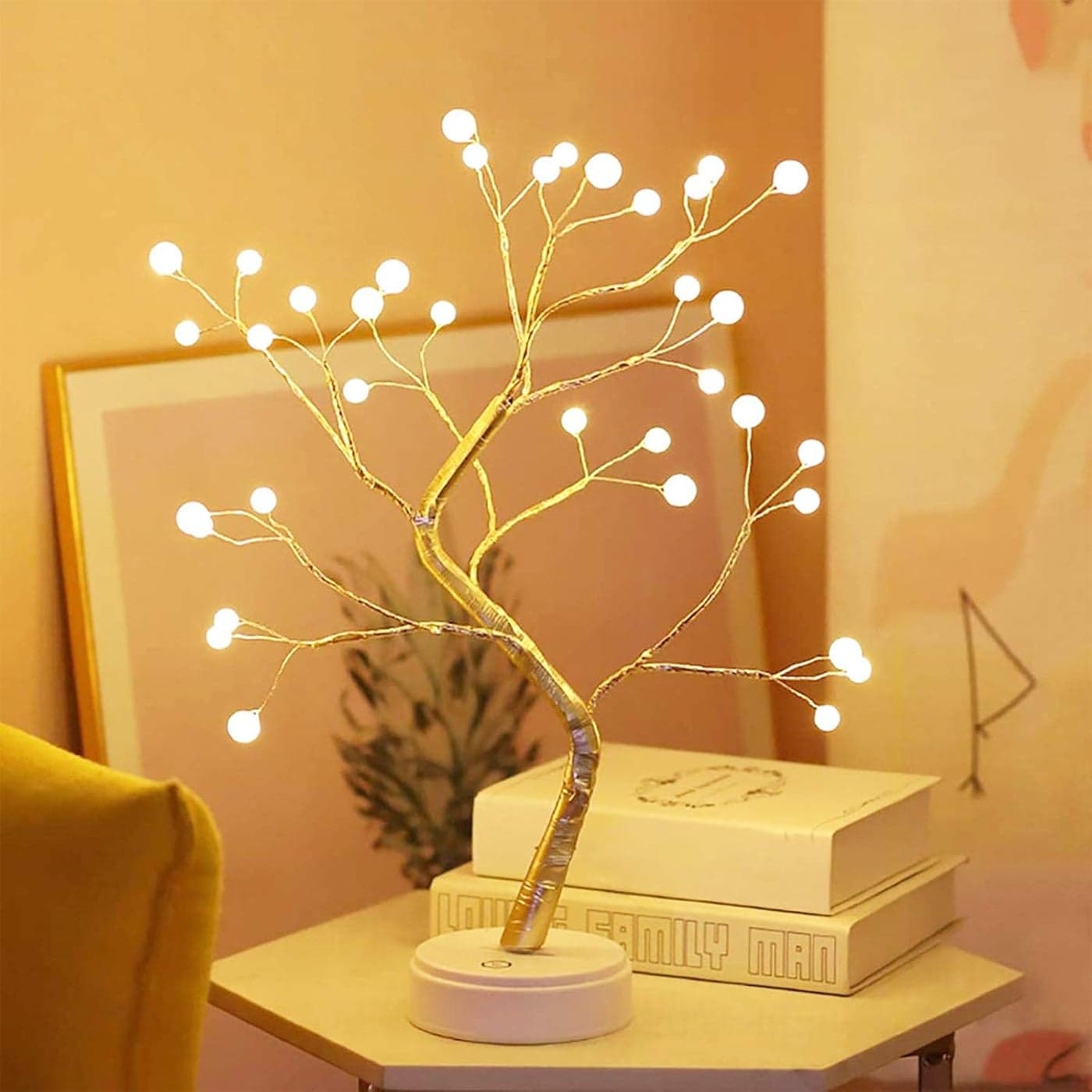 KHIZAR 20 Tabletop Bonsai Tree Light With 36 Pearls LedDiy Artificial Lamp Tree Lamp DecorationBatteryUsb OperatedFor Bedroom Desktop Christmas Party Indoor Decoration Night Light Warm White