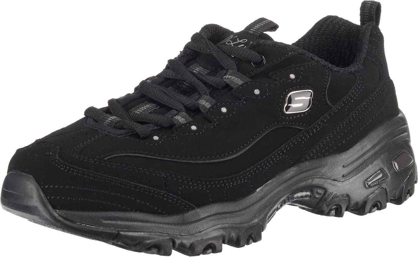 Skechers Women's D'lites-play on, Black, 7.5